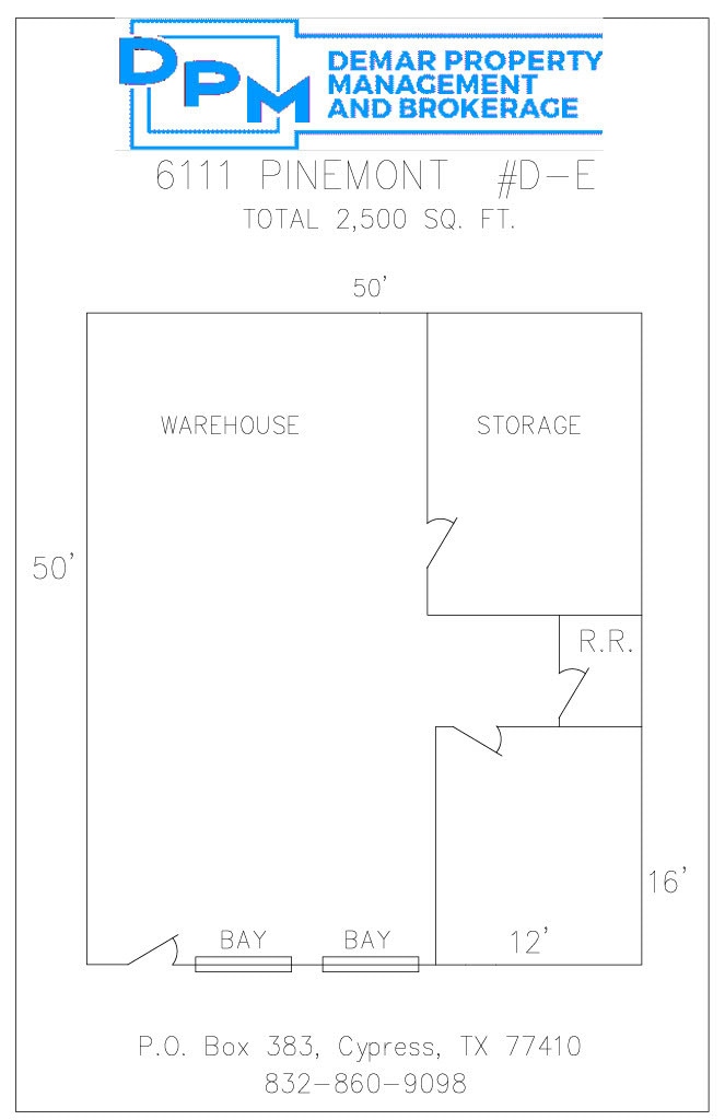 6101 Pinemont Dr, Houston, TX à louer Plan d’étage- Image 1 de 1