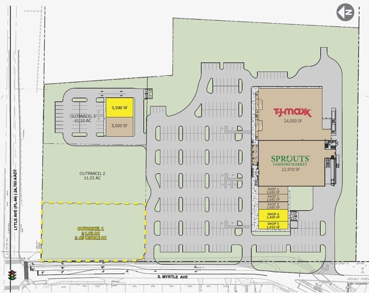 507 S Myrtle Ave, New Smyrna Beach, FL à louer - Plan de site - Image 1 de 5