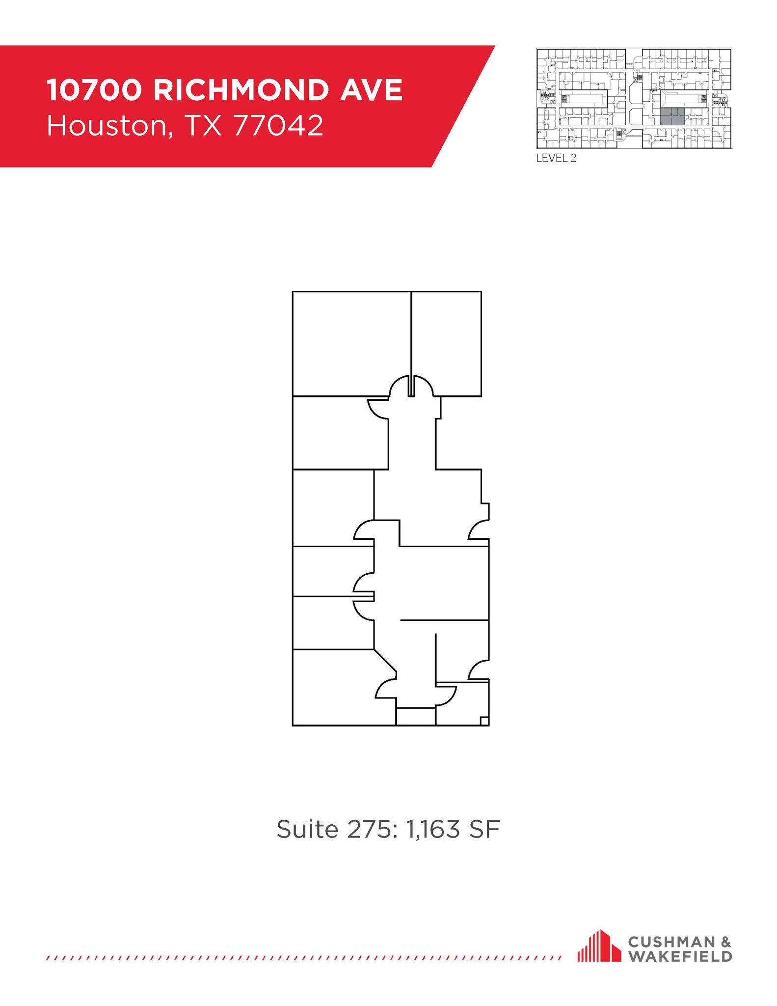 10700 Richmond Ave, Houston, TX à louer Plan d’étage- Image 1 de 1