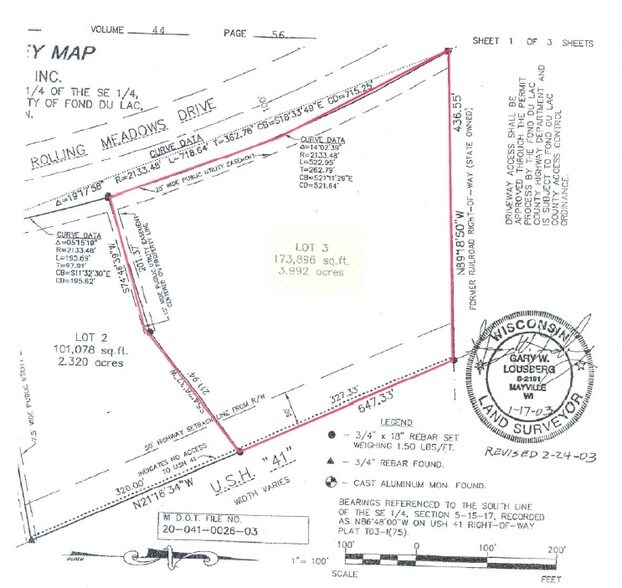 N Rolling Meadows Dr, Fond Du Lac, WI à vendre - Plan cadastral - Image 2 de 2