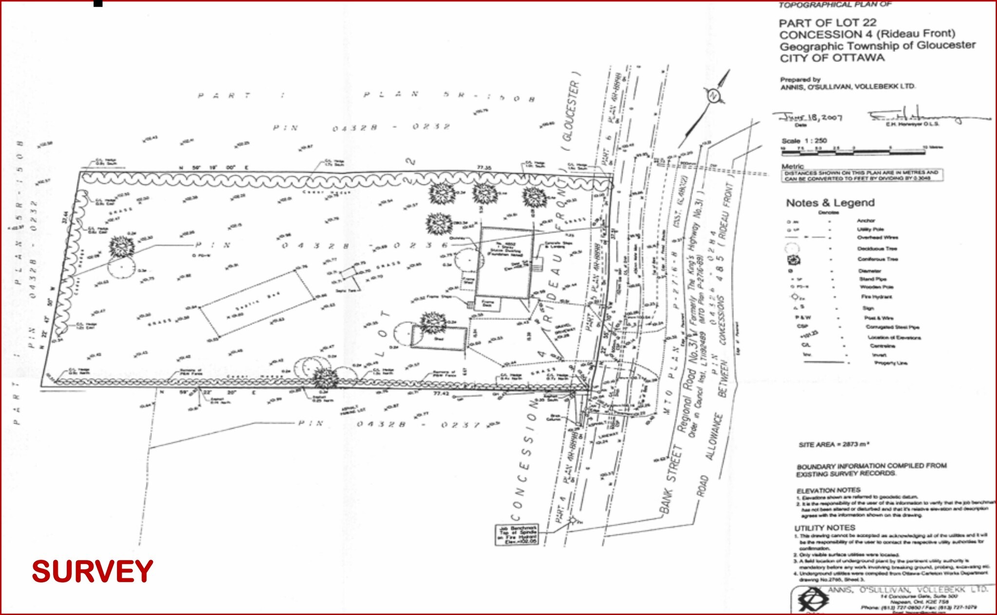 4852 Bank St, Ottawa, ON à vendre Plan cadastral- Image 1 de 3