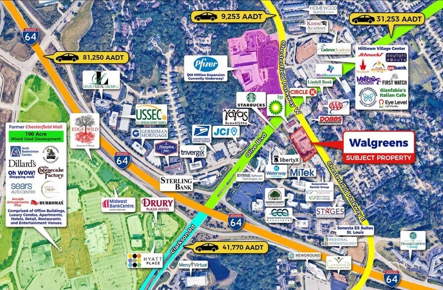 917 Chesterfield Pky E, Chesterfield, MO à vendre - Aérien - Image 2 de 3