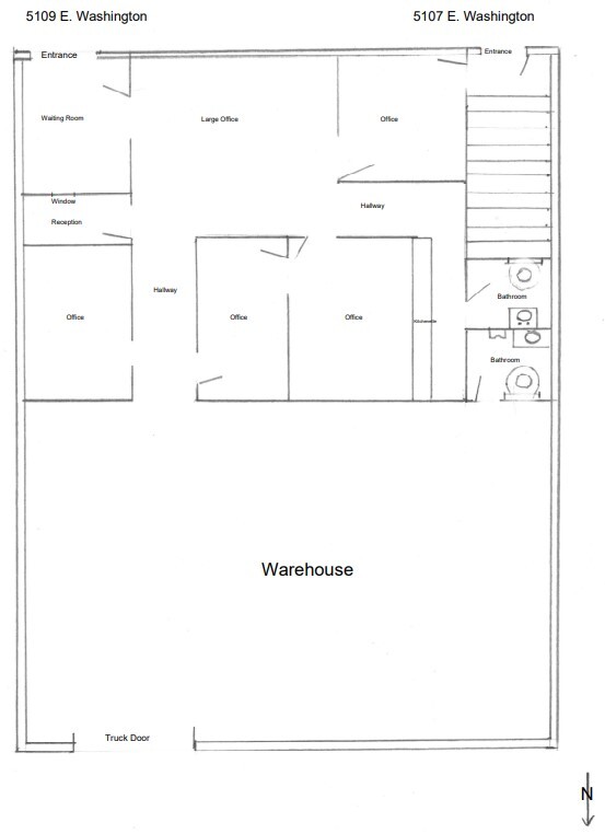 5107 E Washington Blvd, Commerce, CA à louer Plan d’étage- Image 1 de 1