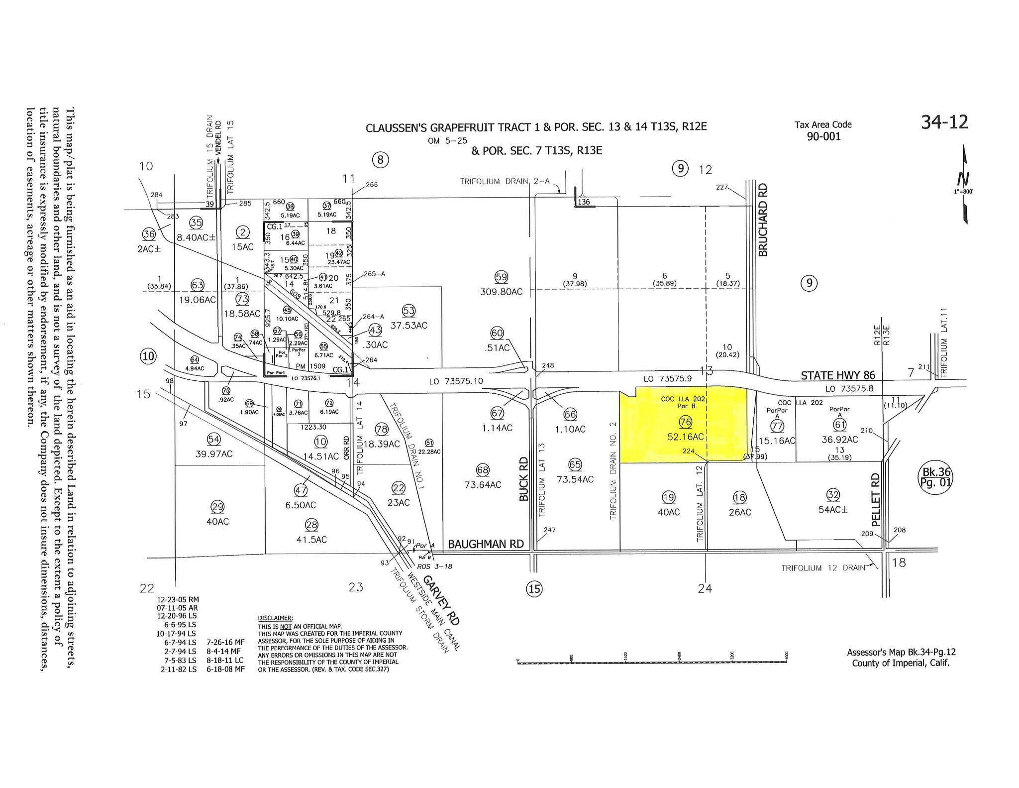 Hwy 86, Westmorland, CA à vendre Plan cadastral- Image 1 de 2