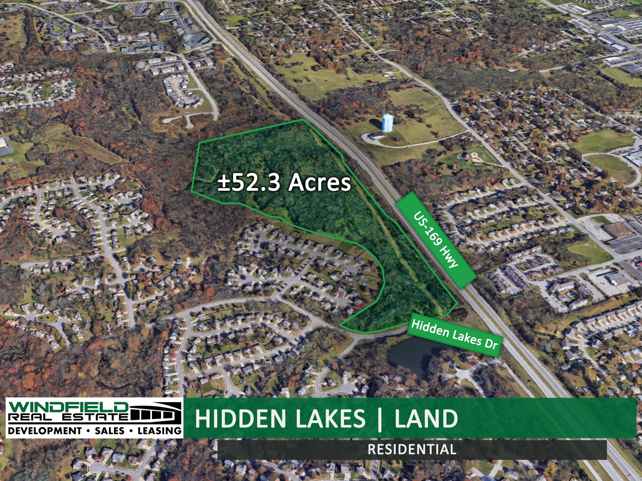 900 NW Hidden Lake Dr, Kansas City, MO for sale Aerial- Image 1 of 2