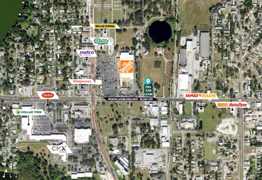 469 Martin Luther King Blvd NW, Winter Haven, FL à louer - Aérien - Image 2 de 3