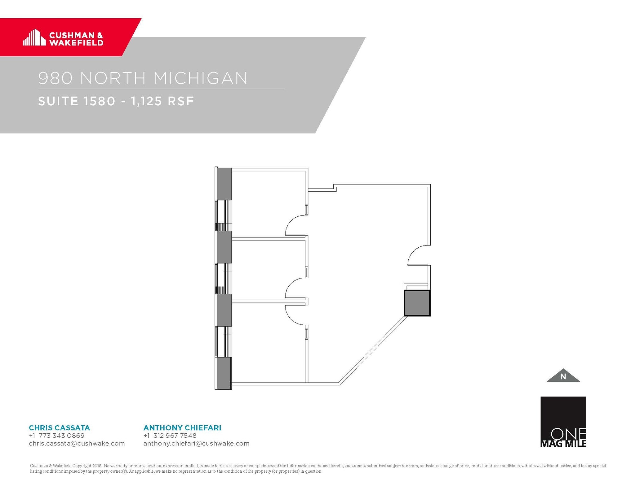 980 N Michigan Ave, Chicago, IL à louer Plan d’étage- Image 1 de 1