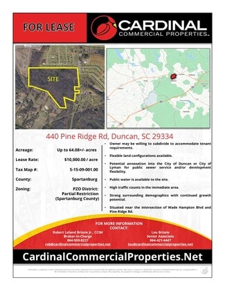 Plus de détails pour 440 Pine Ridge rd, Duncan, SC - Terrain à louer