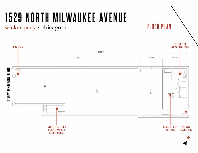 1529 N Milwaukee Ave, Chicago, IL à louer - Plan d’étage - Image 2 de 2