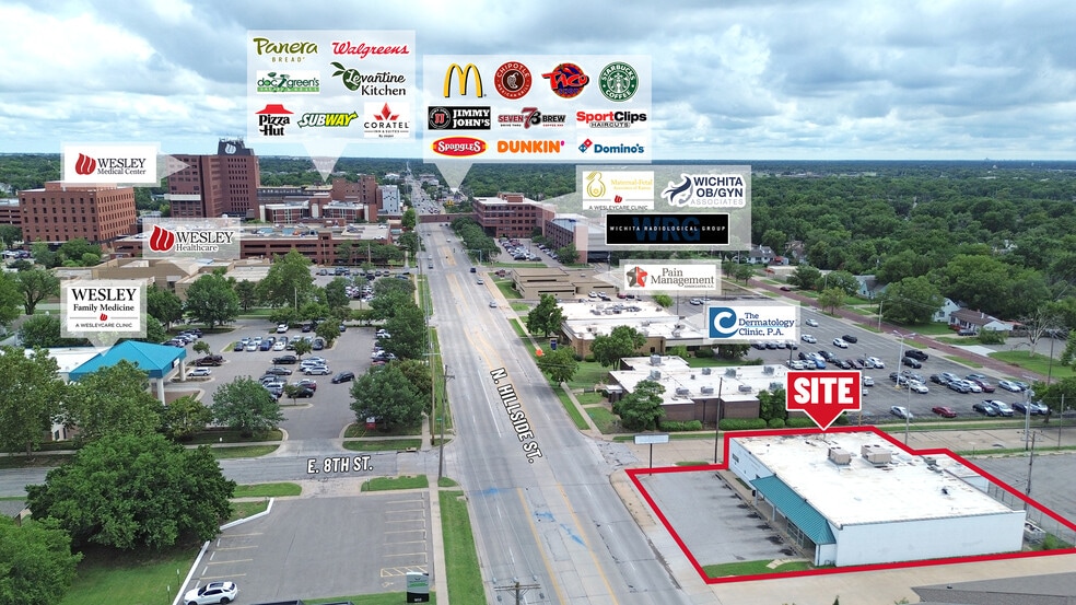 907 N Hillside, Wichita, KS for lease - Aerial - Image 2 of 3