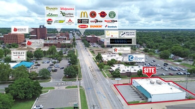 907 N Hillside, Wichita, KS - AERIAL  map view - Image1