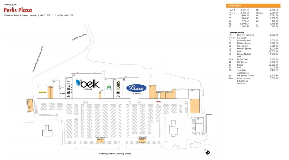 1500 E Forsyth St, Americus, GA for lease - Site Plan - Image 2 of 6