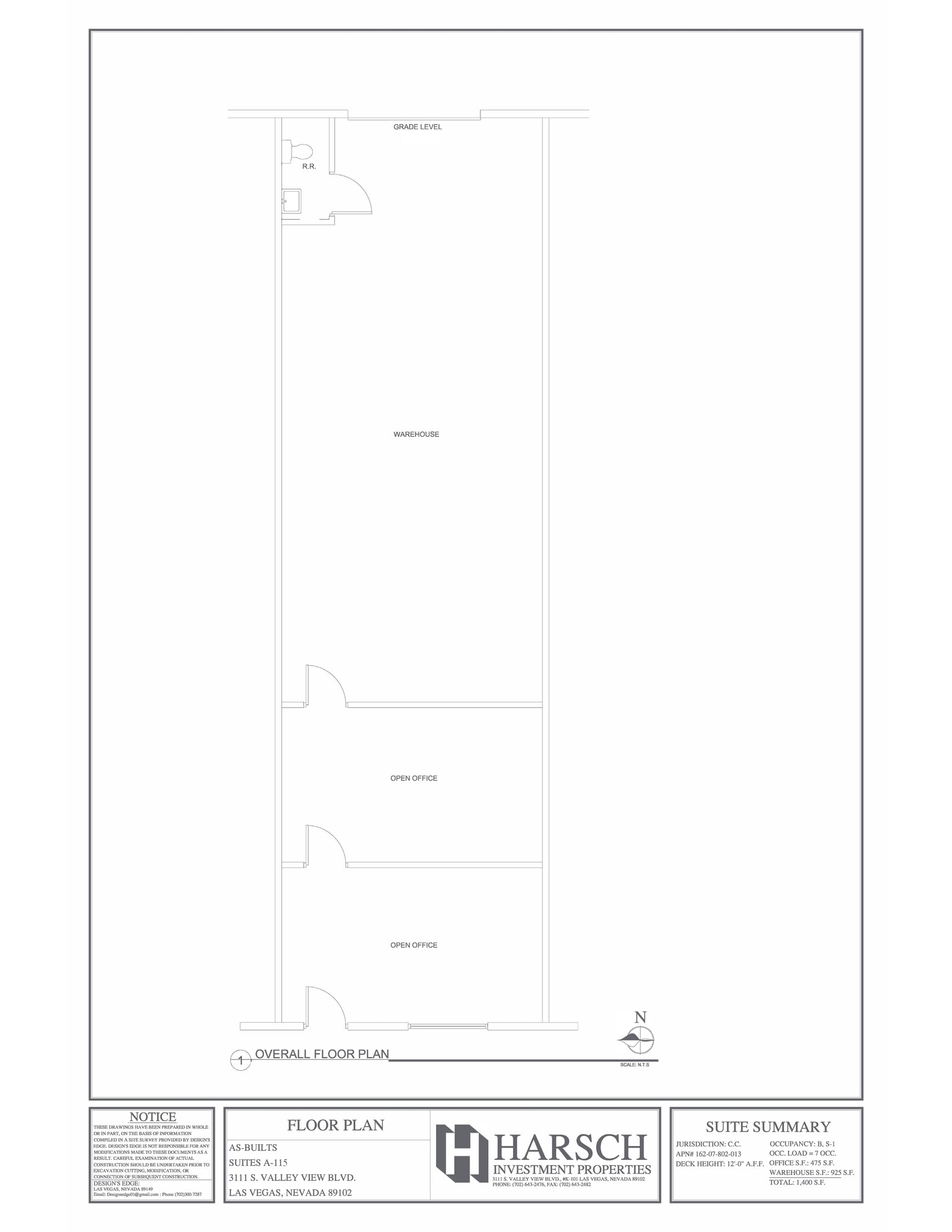 3111 S Valley View Blvd, Las Vegas, NV à louer Plan de site- Image 1 de 1