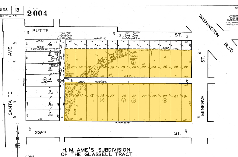 2423 E 23rd St, Los Angeles, CA for lease - Plat Map - Image 3 of 4