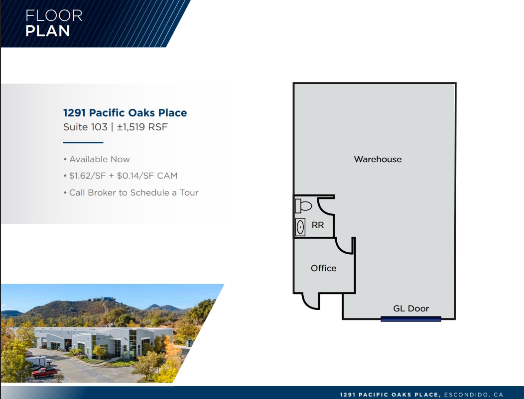 1291 Pacific Oaks Pl, Escondido, CA for lease Floor Plan- Image 1 of 1