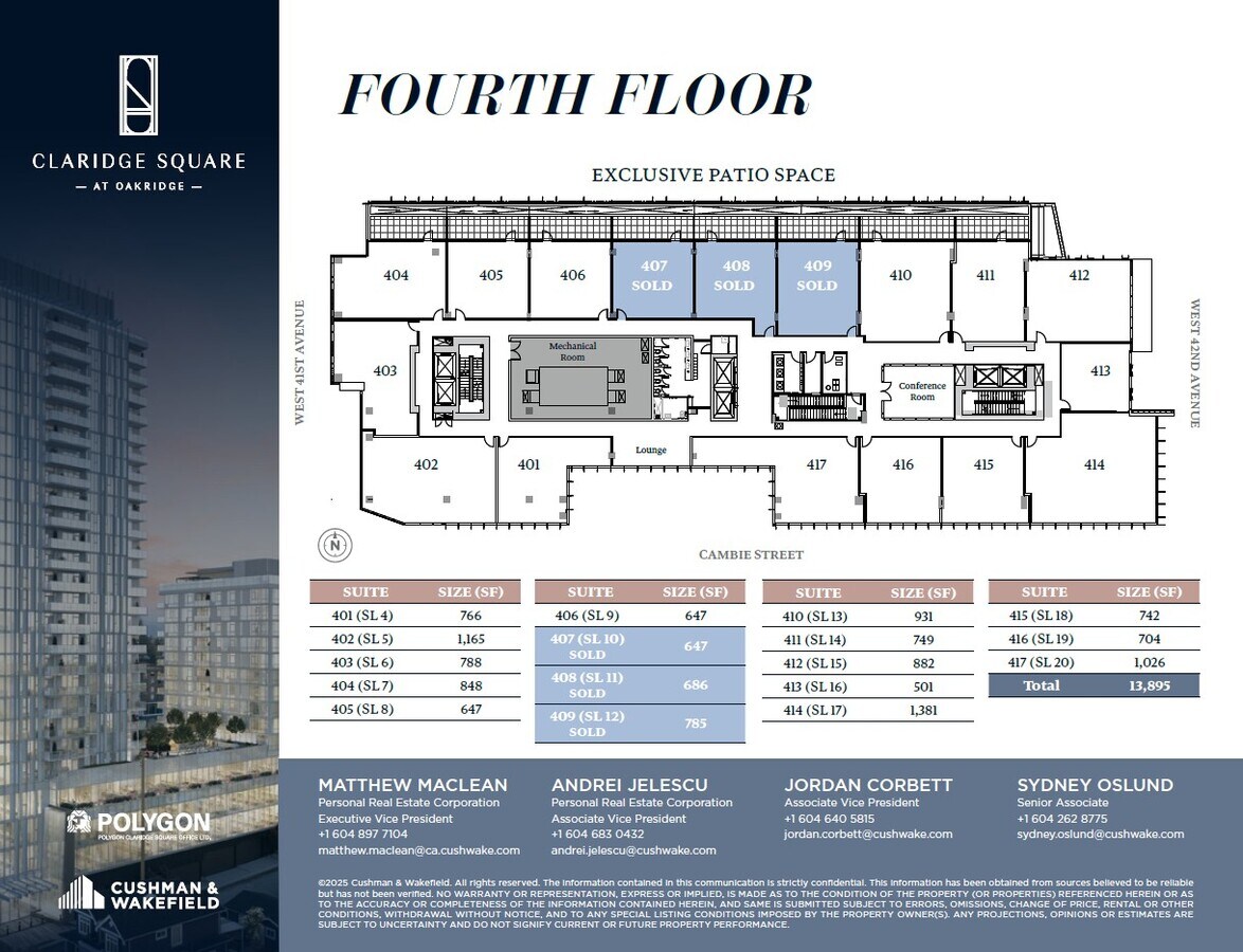 5740 Cambie St, Vancouver, BC V5Z 3A6 - Unité 401 -  - Plan d’étage - Image 1 of 3