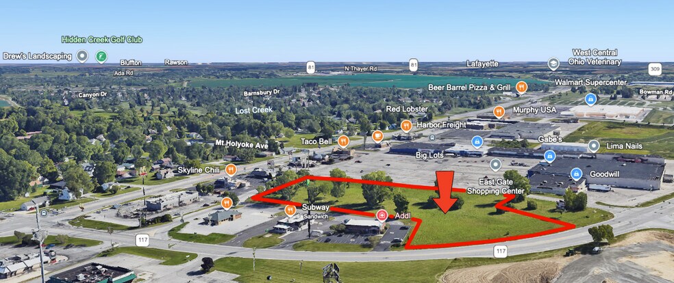 SR-309 & SR-117, Lima, OH for lease - Aerial - Image 2 of 7