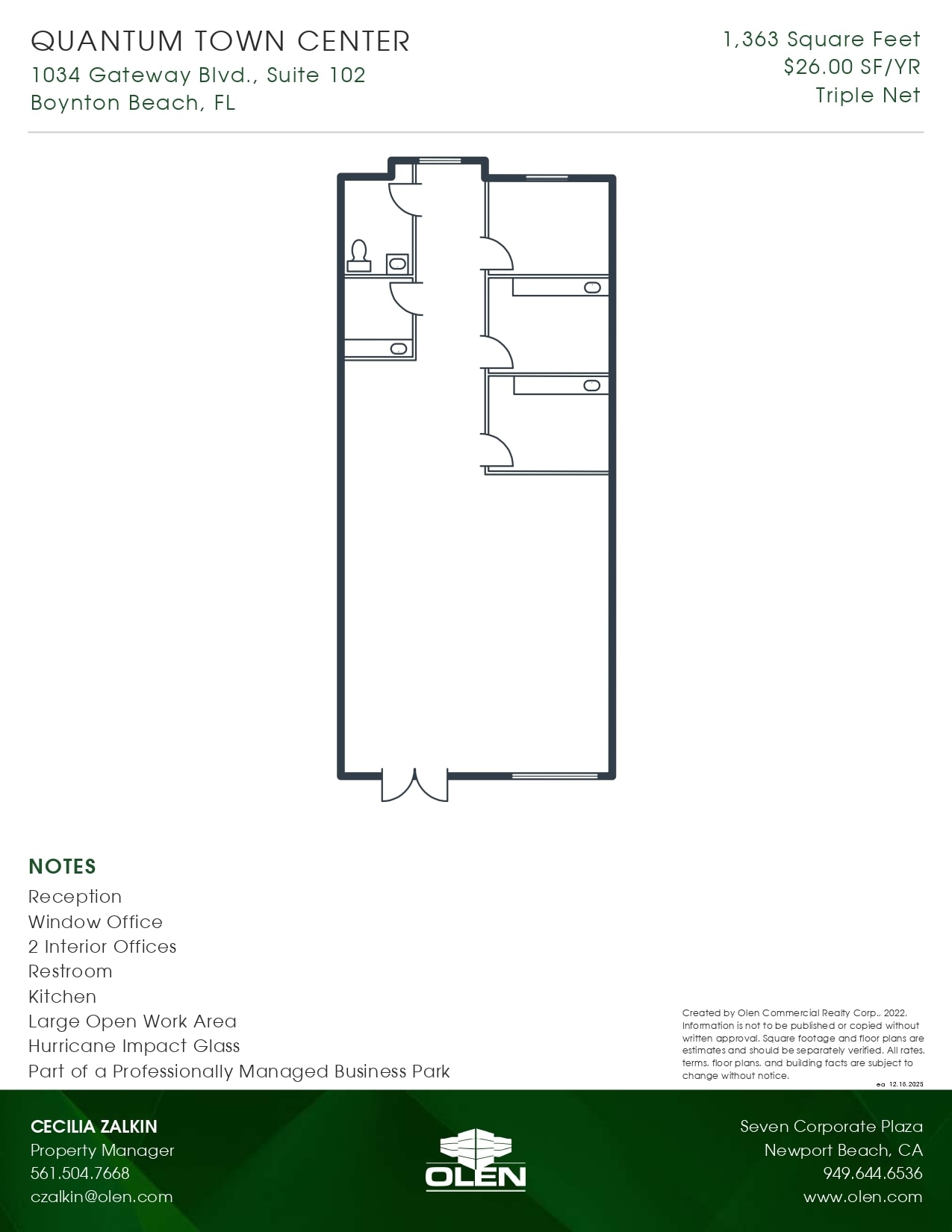 1000-1090 Gateway Blvd, Boynton Beach, FL à louer Plan d’étage- Image 1 de 1