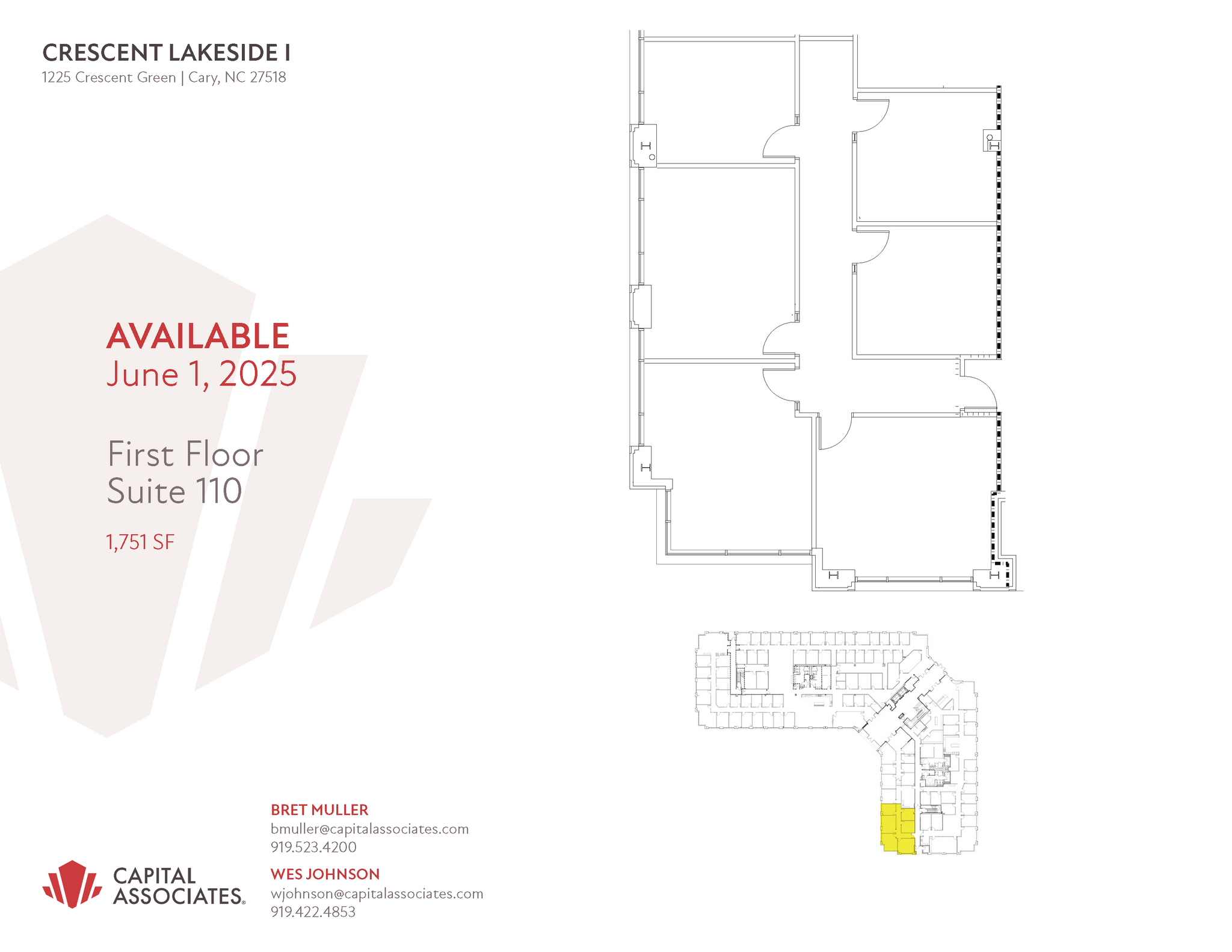 1225 Crescent Green Dr, Cary, NC à louer Plan d  tage- Image 1 de 1