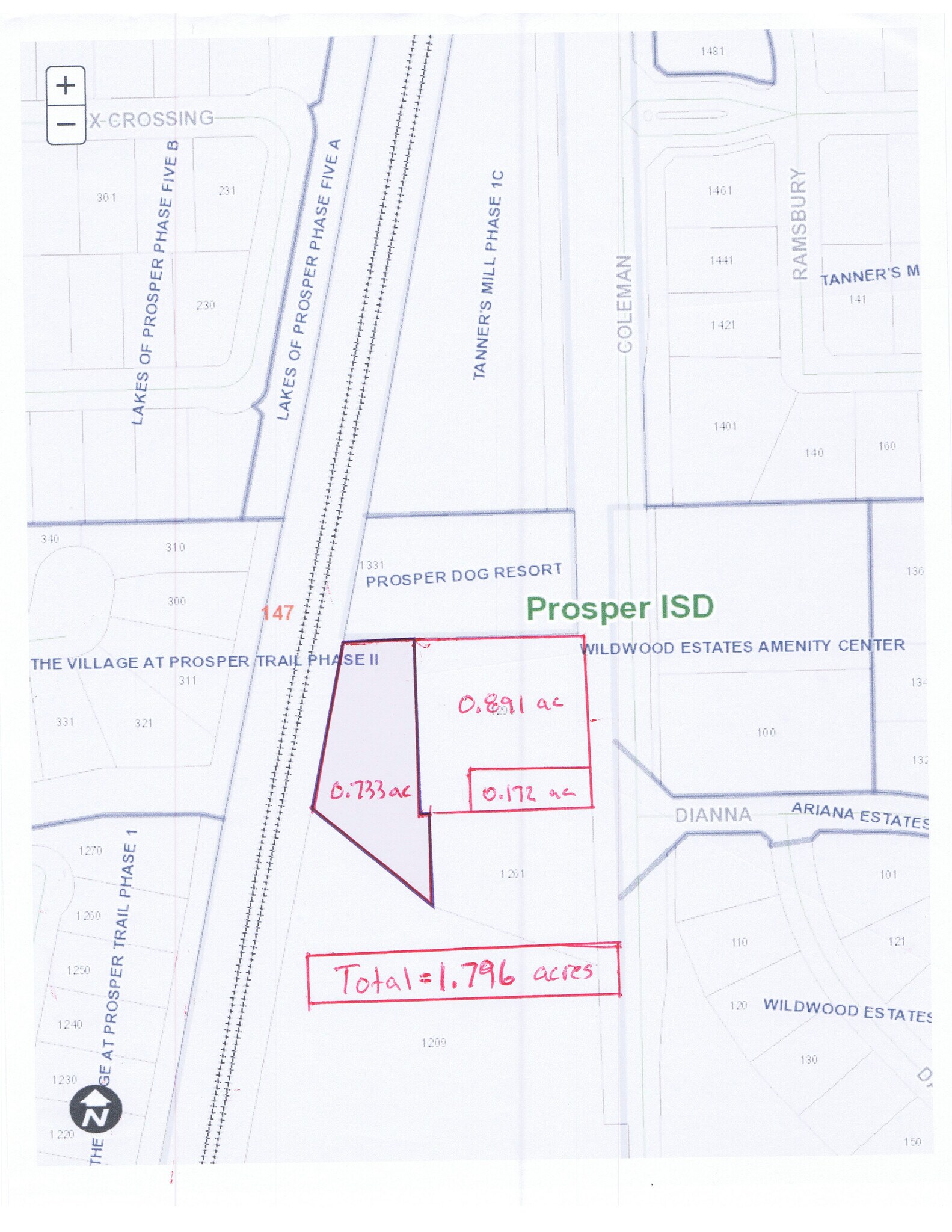 1295 N Coleman St, Prosper, TX à vendre Plan cadastral- Image 1 de 3