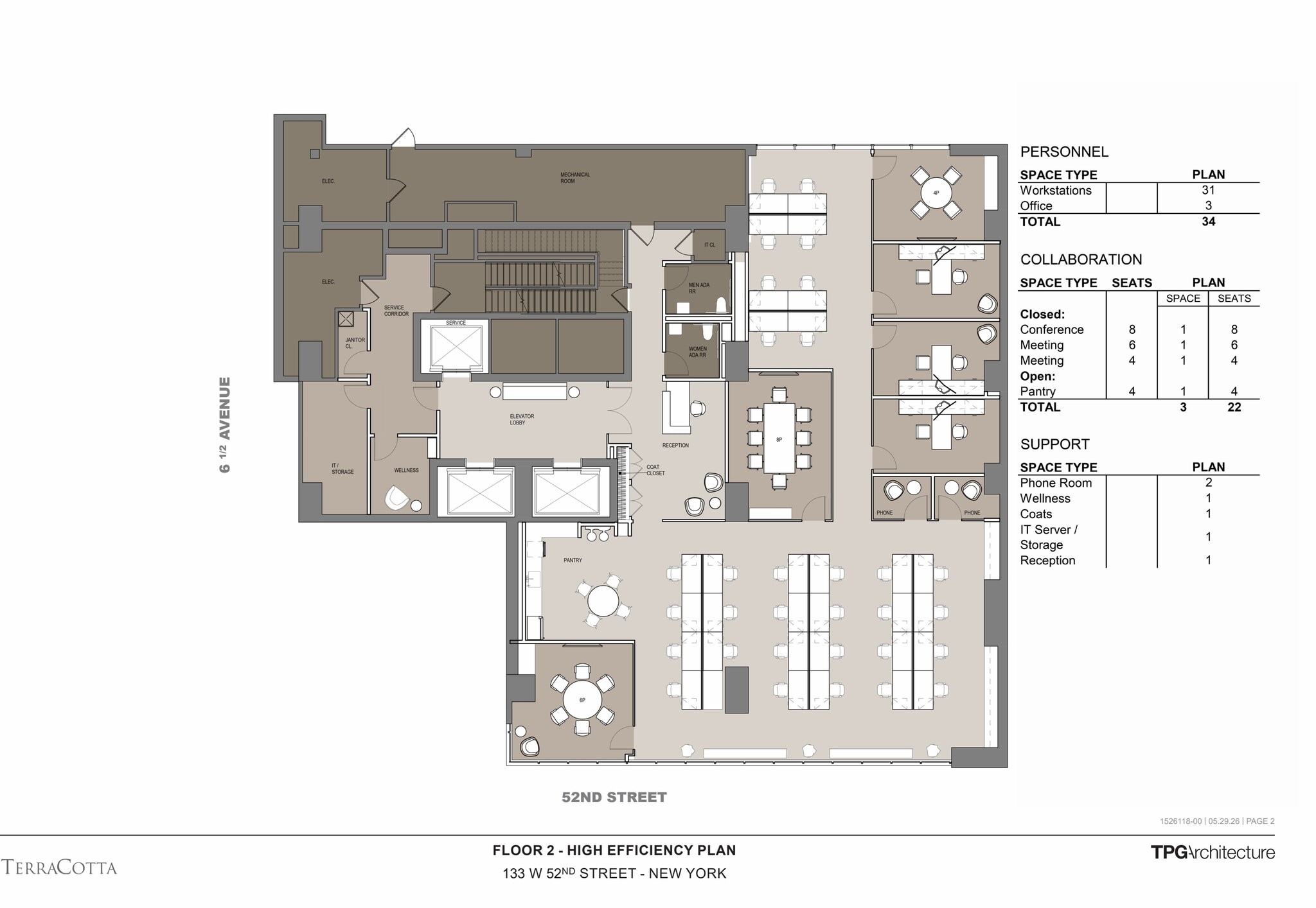 133 W 52nd St, New York, NY à louer Plan d’étage- Image 1 de 10