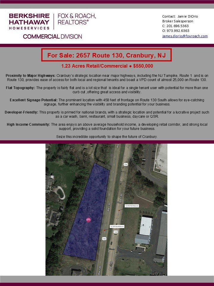 2657 Route 130, Cranbury, NJ à vendre Photo principale- Image 1 de 4
