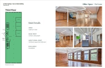 43 W Hastings St, Vancouver, BC à louer Plan d’étage- Image 1 de 1