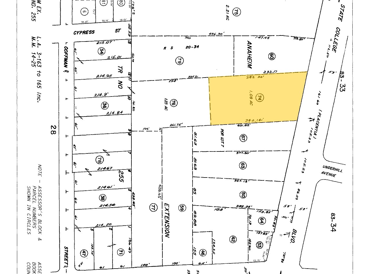 215 N State College Blvd, Anaheim, CA à vendre Plan cadastral- Image 1 de 1