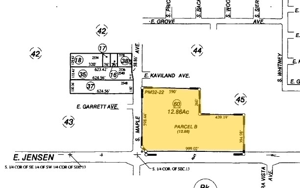 S Maple & E Jensen Ave, Fresno, CA à vendre - Plan cadastral - Image 2 de 2