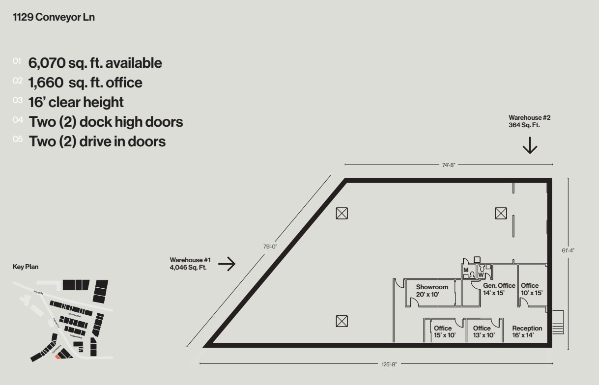 1121-1129 Conveyor Ln, Dallas, TX à louer Plan d’étage- Image 1 de 1