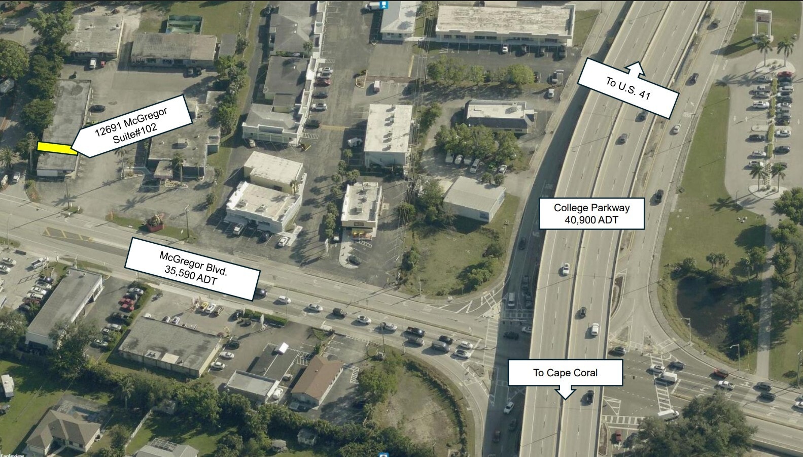 12691-12695 Mcgregor Blvd, Fort Myers, FL à louer Aérien- Image 1 de 1