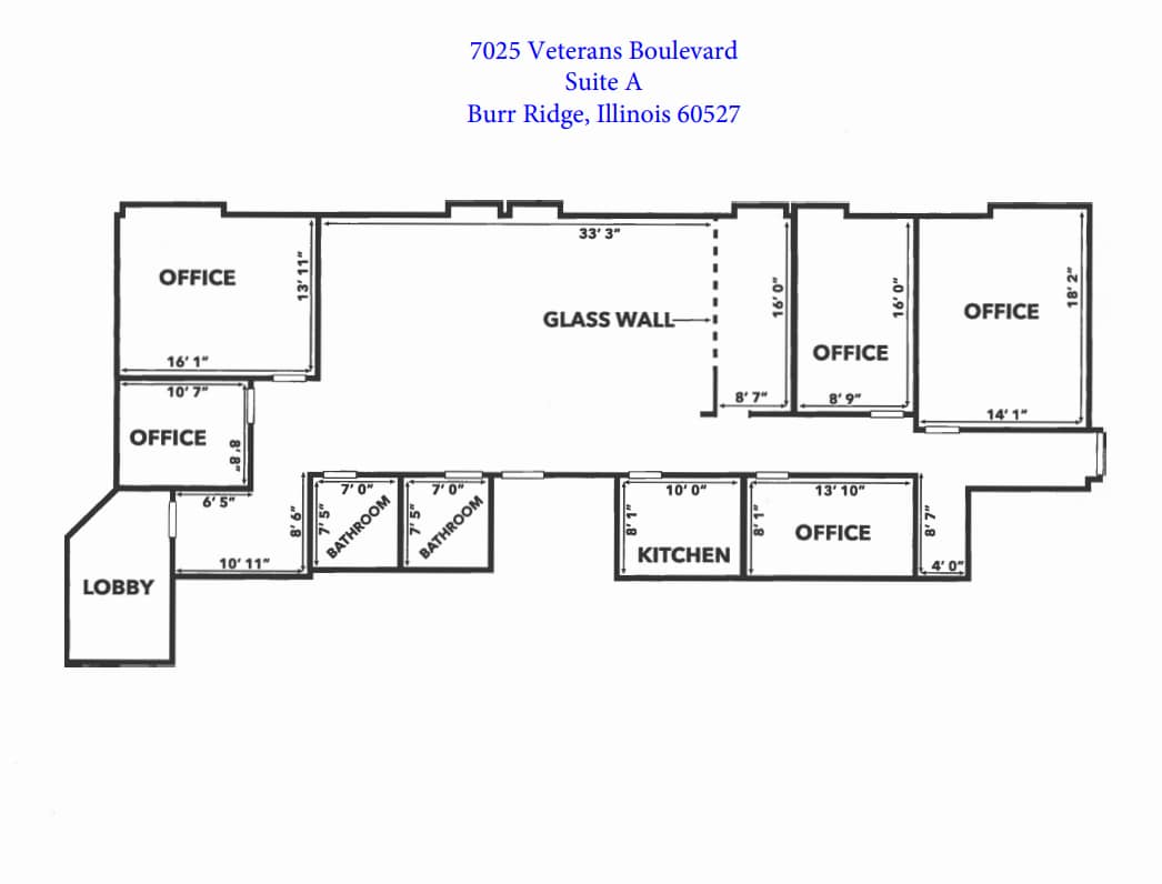 7025-7035 Veterans Blvd, Burr Ridge, IL 60527 - Unit 7025 A - - Floor Plan - Image 1 of 1
