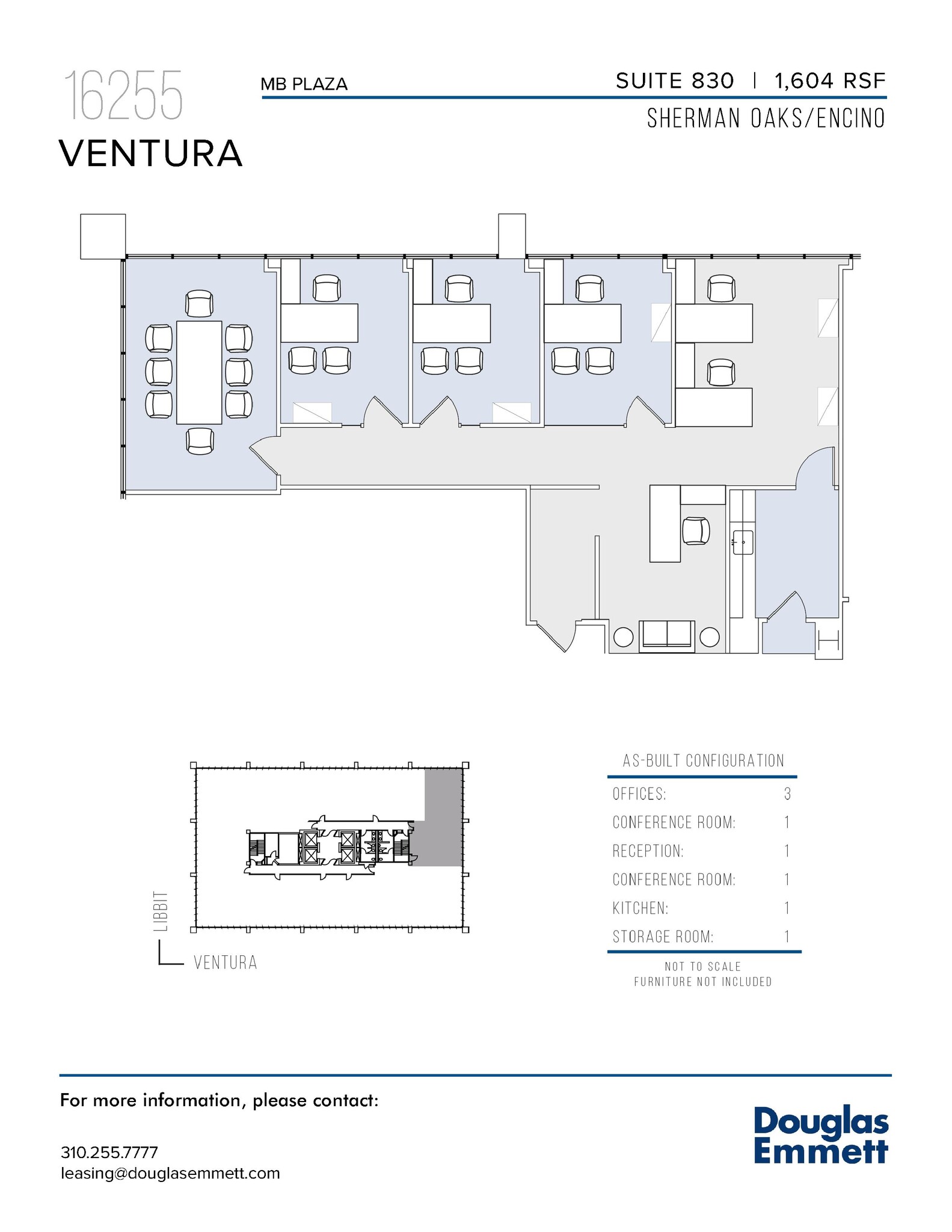 16255 Ventura Blvd, Encino, CA à louer Plan d’étage- Image 1 de 1