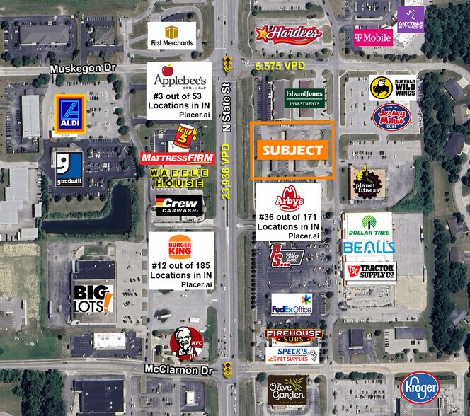 1745 N State St, Greenfield, IN à louer - Aérien - Image 1 de 4