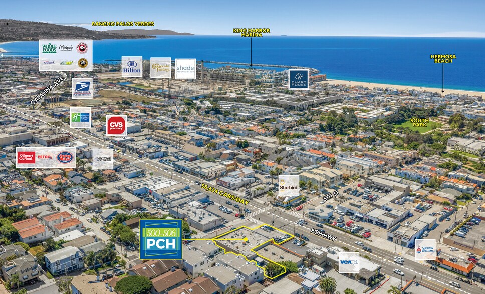 500-506 Pacific Coast Hwy, Hermosa Beach, CA à vendre - Aérien - Image 2 de 7