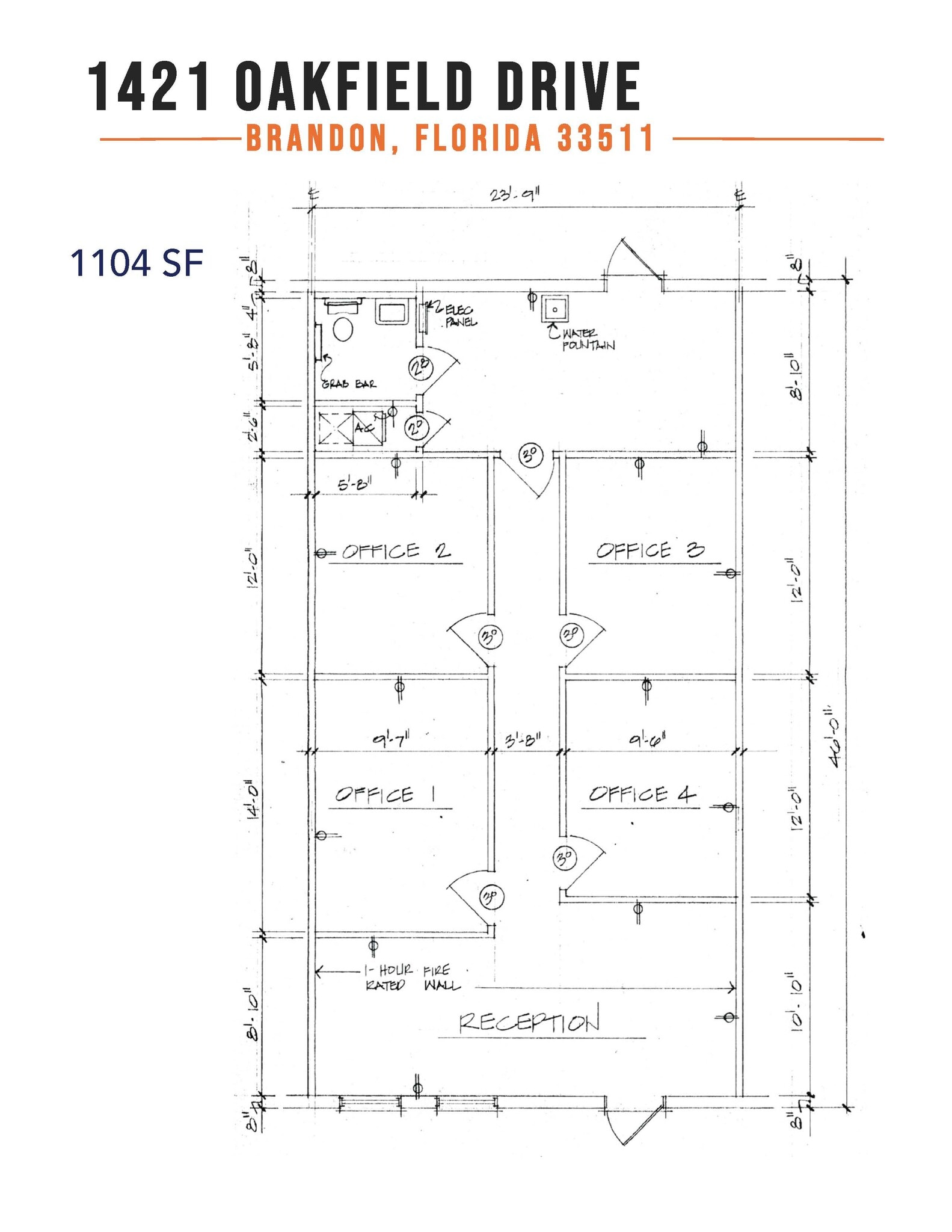 1387-1399 Oakfield Dr, Brandon, FL à louer Plan d’étage- Image 1 de 1