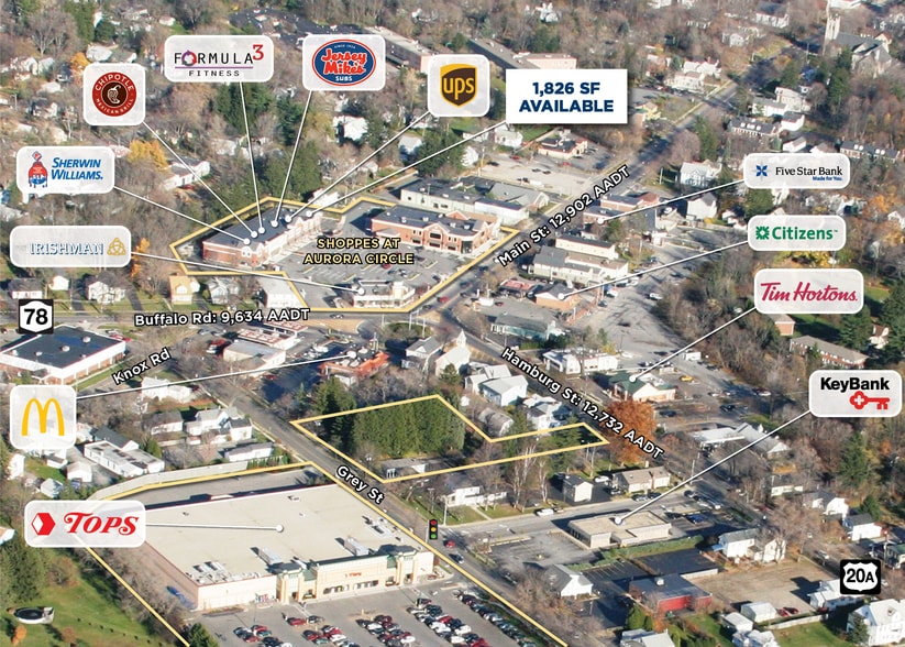 160-190 Main St, East Aurora, NY for lease - Aerial - Image 2 of 5