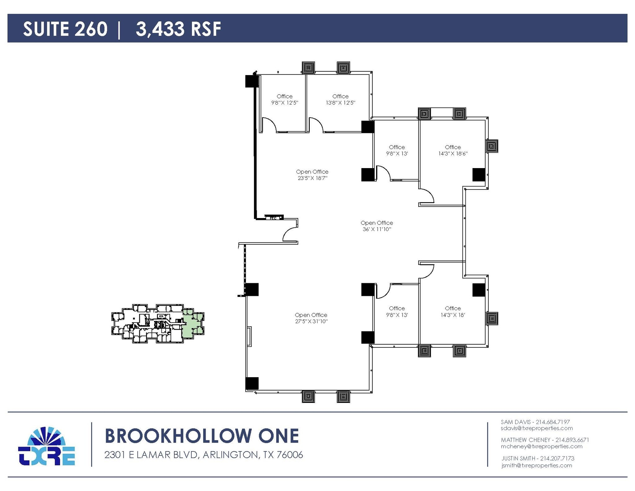 2301 E Lamar Blvd, Arlington, TX à louer Plan d’étage- Image 1 de 1