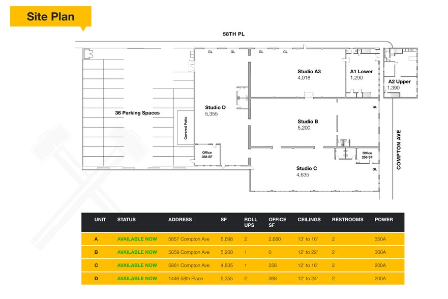 1458 E 58th Pl, Los Angeles, CA for lease - Site Plan - Image 3 of 47
