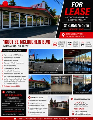 Plus de détails pour 16001 SE Mcloughlin Blvd, Milwaukie, OR - Commerce de détail à louer