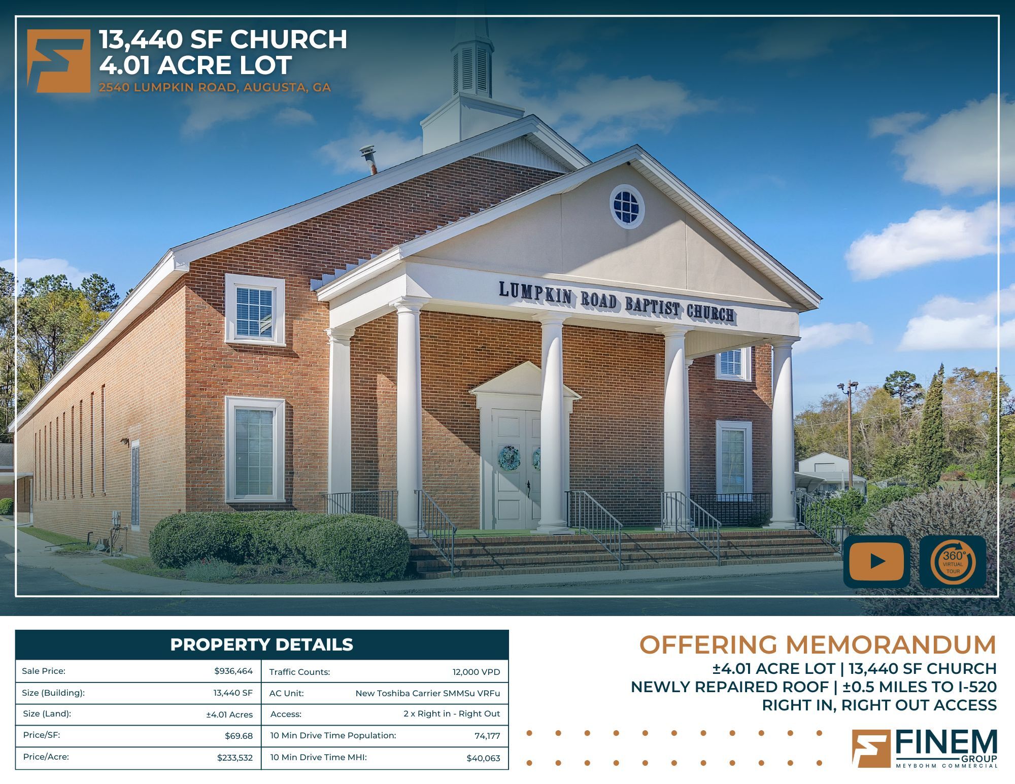 2540 Lumpkin Rd, Augusta, GA à vendre Photo principale- Image 1 de 1