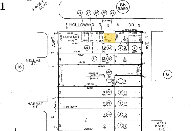 8742 Holloway Dr, Los Angeles, CA à louer - Plan cadastral - Image 2 de 12