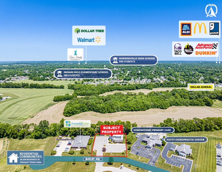 280 Burley Ave, Hopkinsville, KY for sale - Aerial - Image 3 of 4