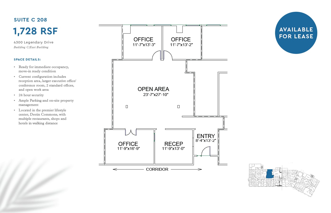 4008-4300 Legendary Dr, Destin, FL à louer Plan d’étage- Image 1 de 1