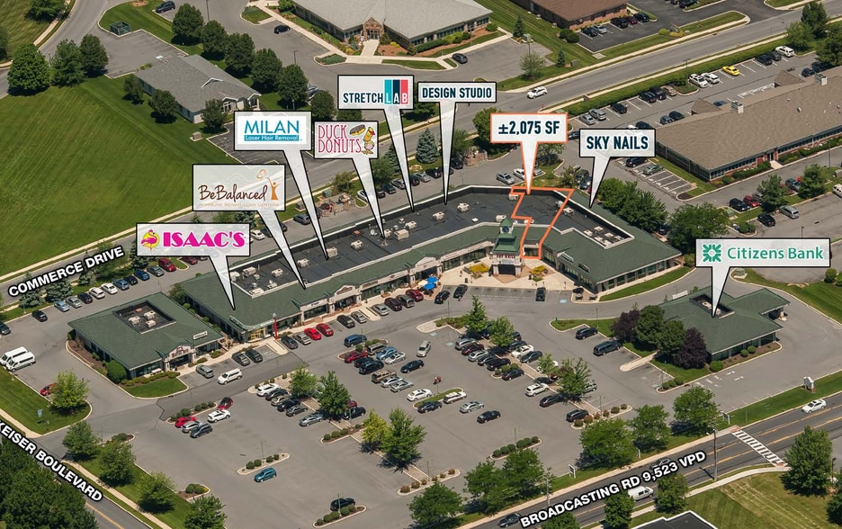 70-92 Commerce Dr, Wyomissing, PA for lease - Aerial - Image 2 of 4