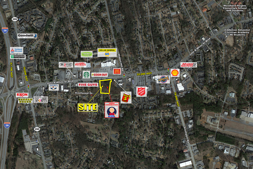 John B. White Sr. Blvd, Spartanburg, SC for sale - Aerial - Image 1 of 4