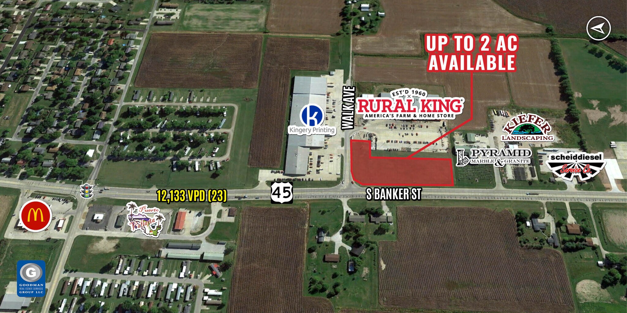 Banker St, Effingham, IL for sale Aerial- Image 1 of 3