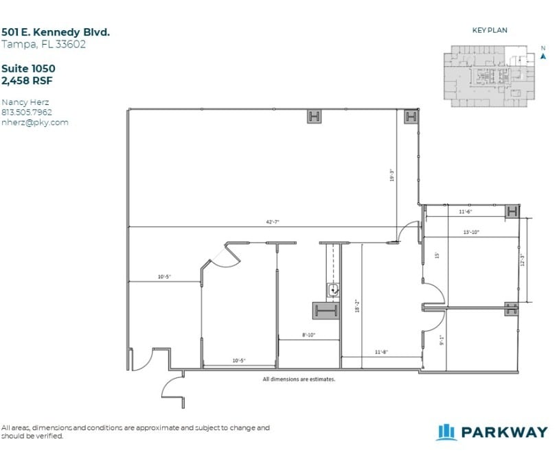 501 E Kennedy Blvd, Tampa, FL à louer Plan d  tage- Image 1 de 1