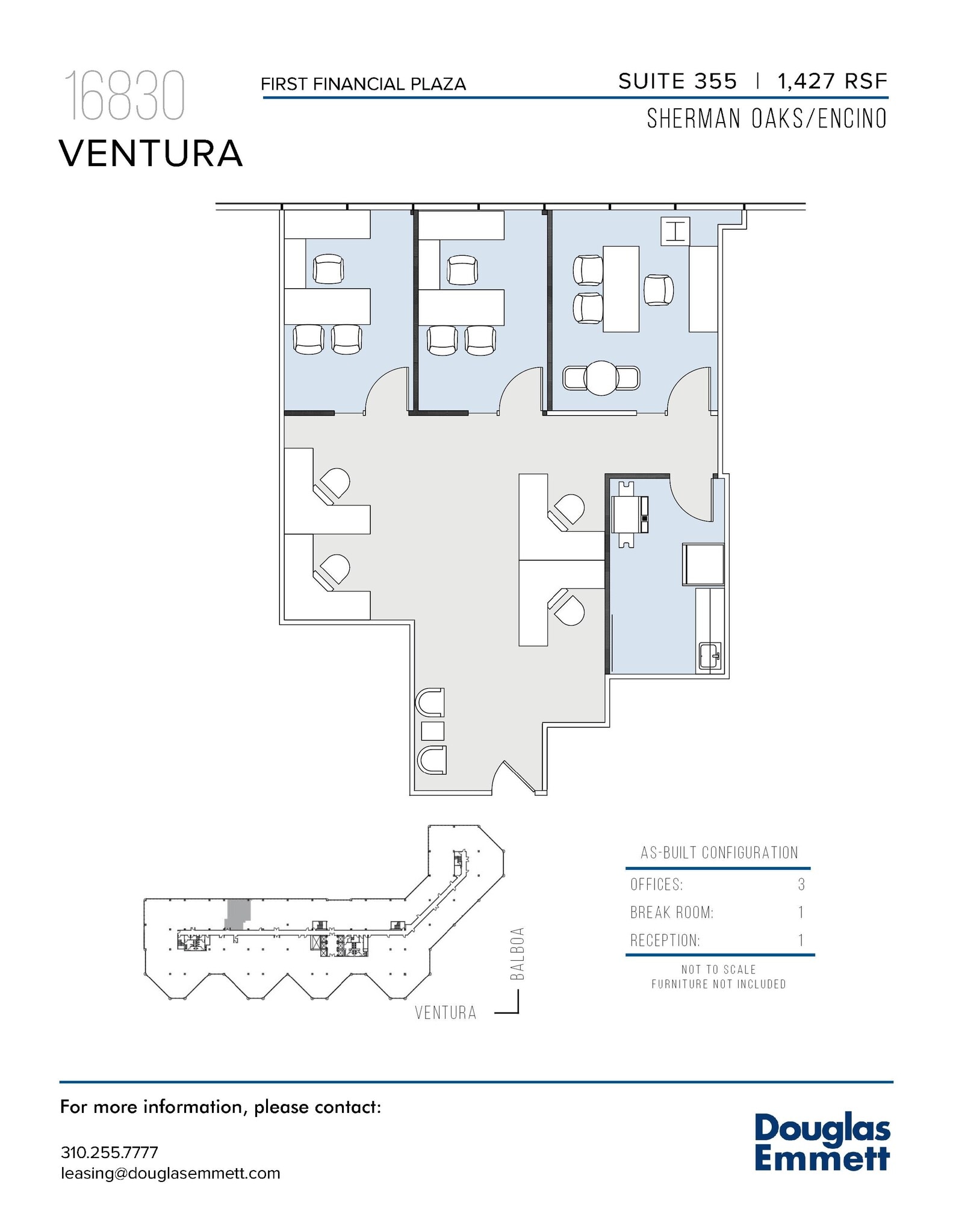 16830 Ventura Blvd, Encino, CA à louer Plan d’étage- Image 1 de 1