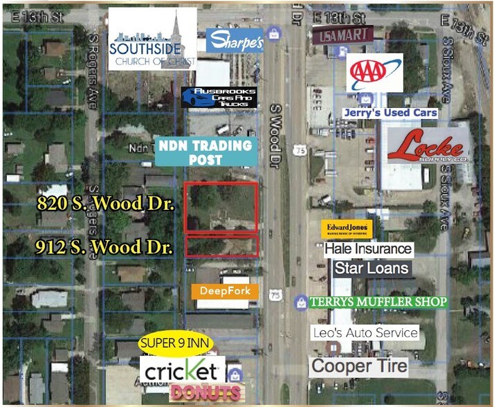 820-912 S Wood Dr, Okmulgee, OK à vendre - Aérien - Image 2 de 6
